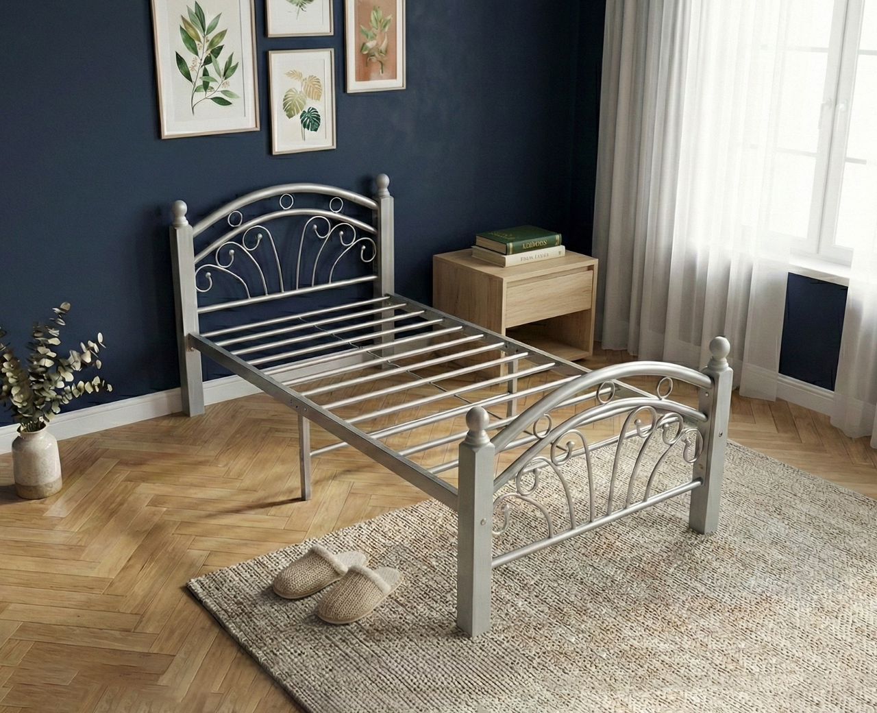 PS102 DIRTY OAK METAL BEDS
