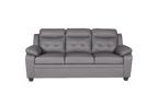 Clara 3+2 Seater Sofa Set, Black & Grey PU Leather, Modern Living Room Couch Set, Comfortable High-Back Design