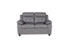 Clara 3+2 Seater Sofa Set, Black & Grey PU Leather, Modern Living Room Couch Set, Comfortable High-Back Design