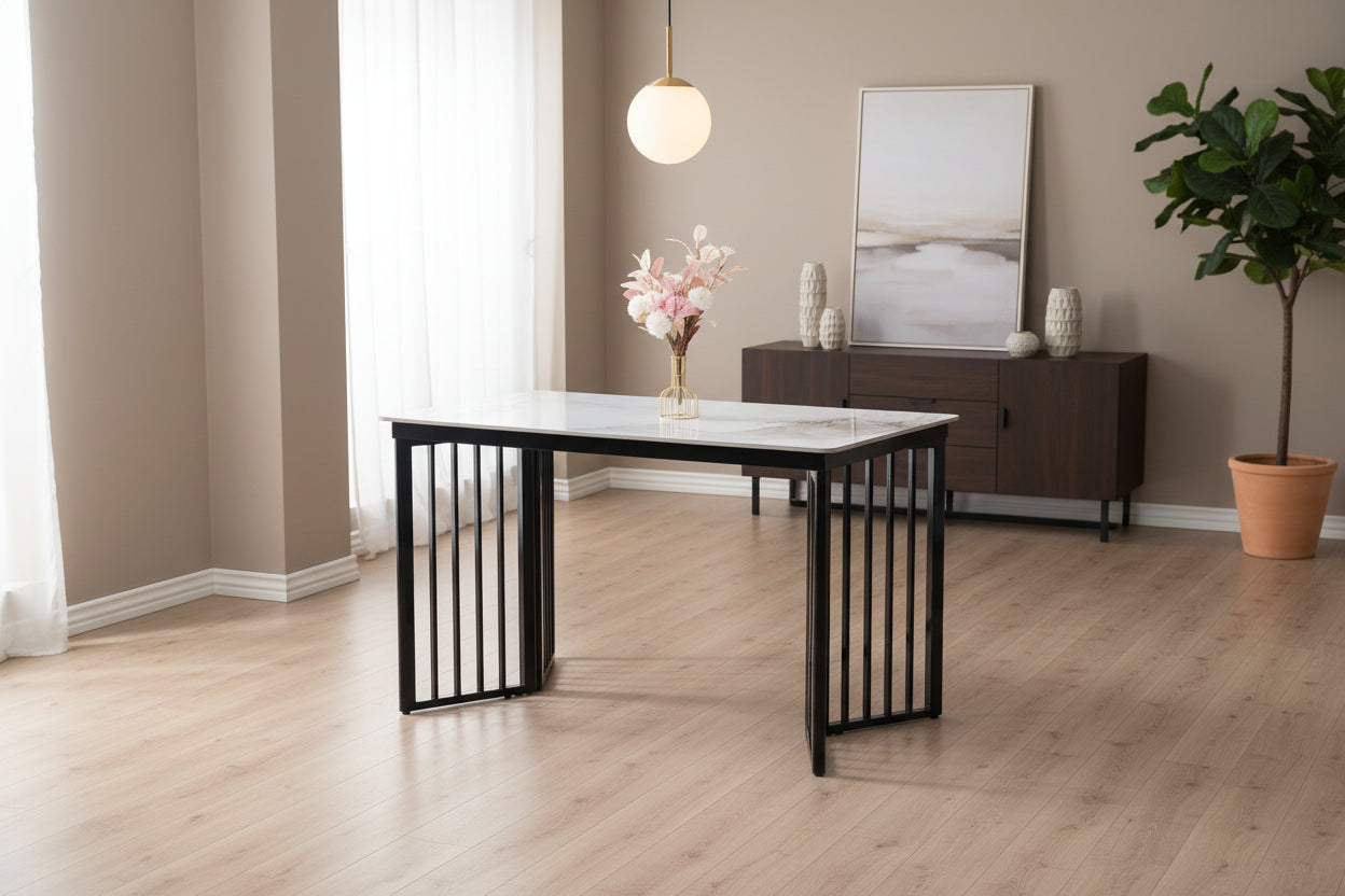 Jimmy Modern Stone Top Marble-Effect  | Extending