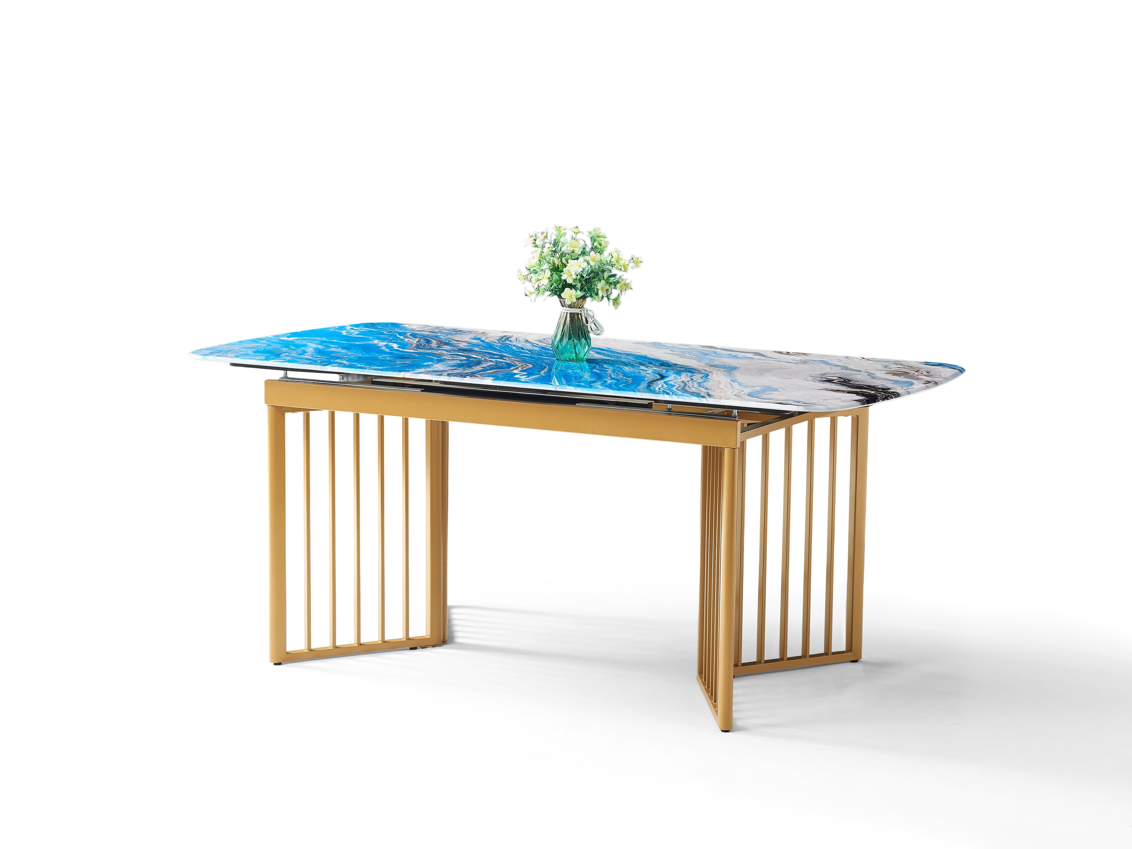 Jimmy Modern Stone Top Marble-Effect  | Extending