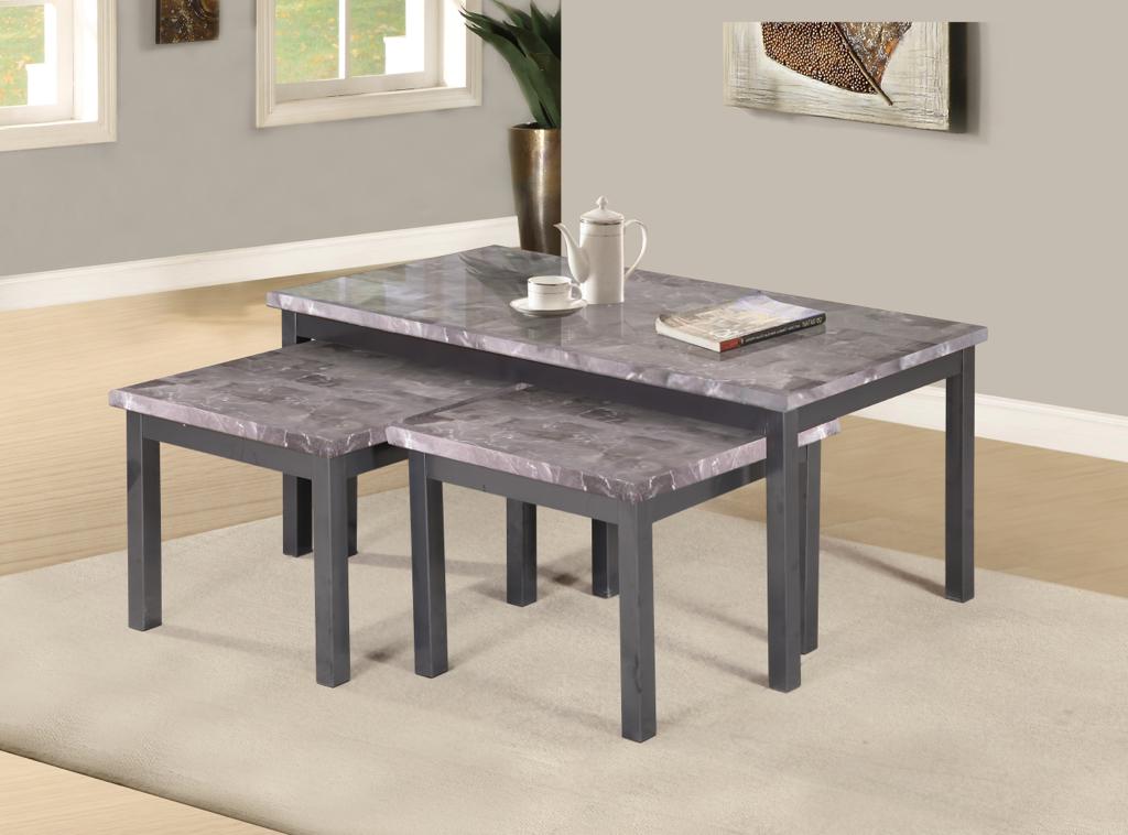 LUCY 2+1 COFFEE TABLE WITH 2X SIDE TABLE