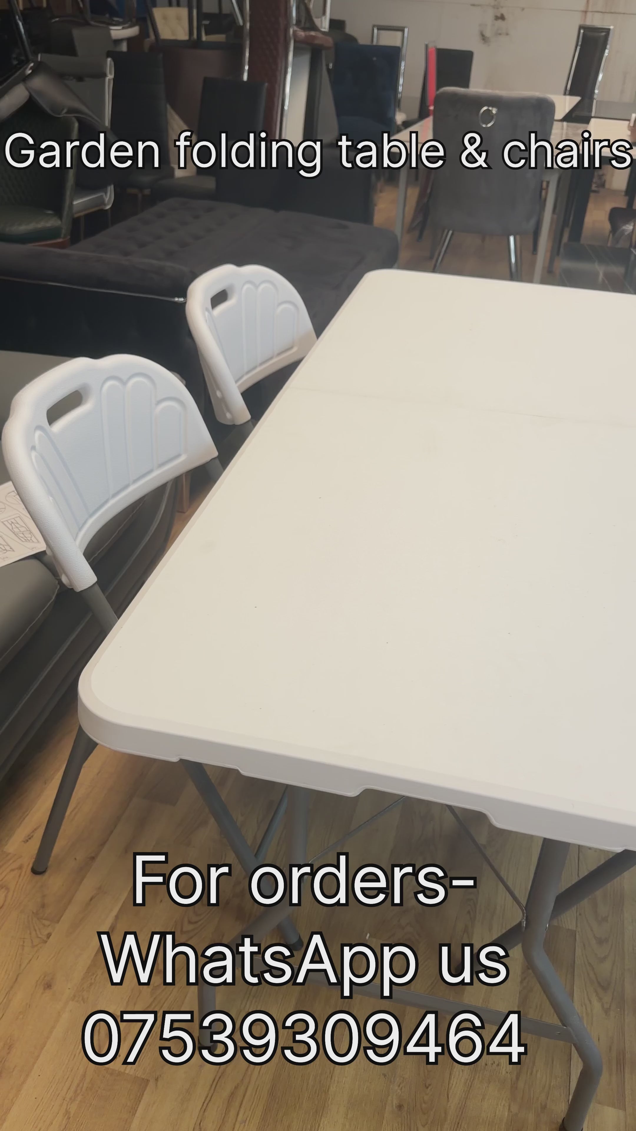 Guru Folding Table & Chairs Set – Portable Indoor/Outdoor Dining Set (White)