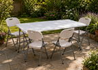 Guru Folding Table & Chairs Set – Portable Indoor/Outdoor Dining Set (White)