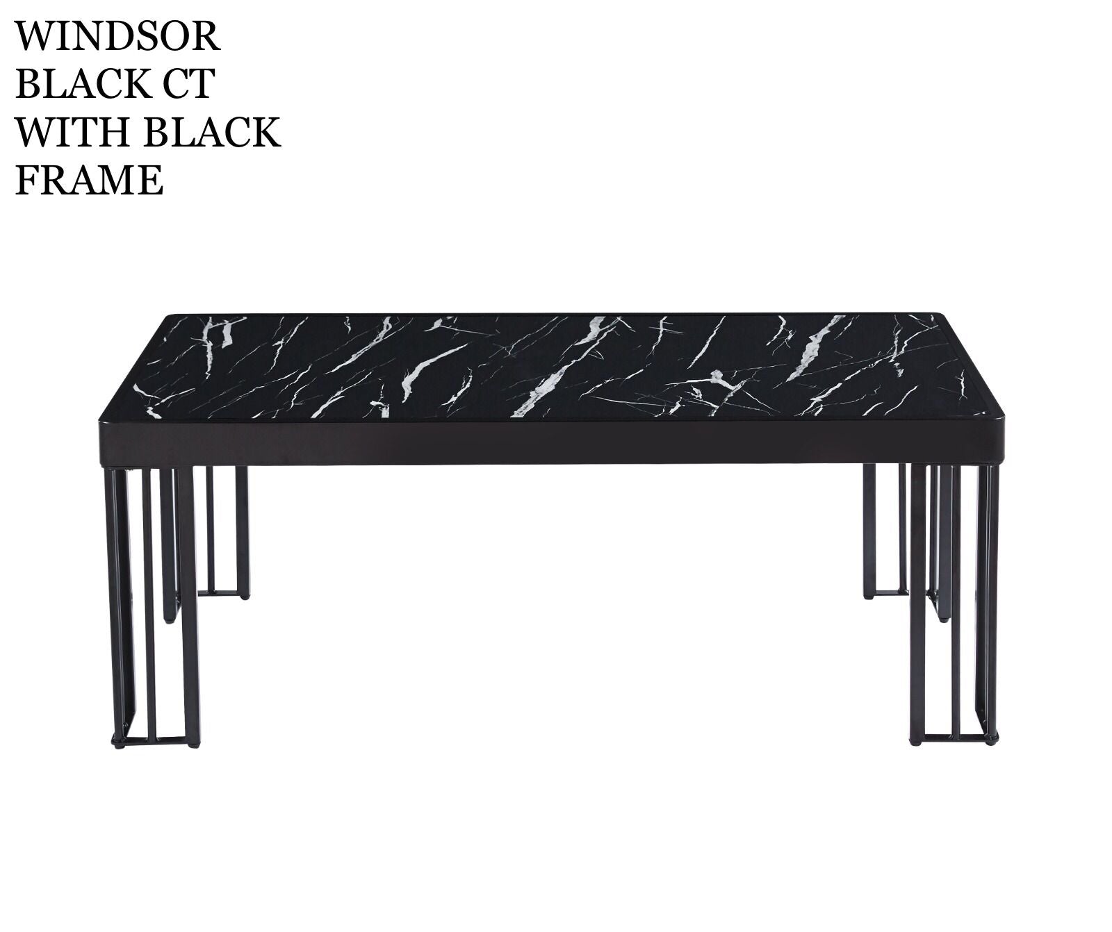 Windsor Black, Grey Coffee Table with Optional Gold Or Black Frame