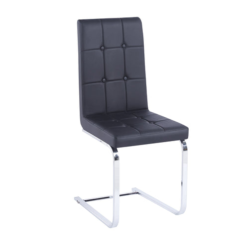 Unbrand set of 6 dining side chair pvc online high back metal legs kitchen home furniture black